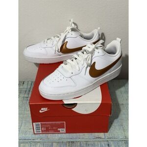 Nike Court Borough Low 2 SE White Metallic Copper Youth 6.5Y/ Women's 8 New